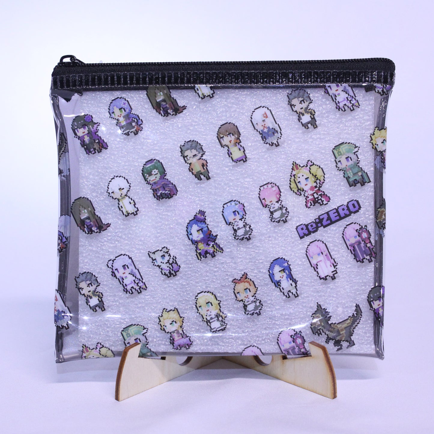 Re:Zero Pixel Character Vinyl Zipper Pouch